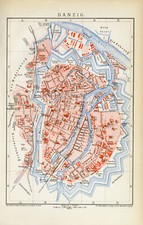 Danzig historischer Stadtplan