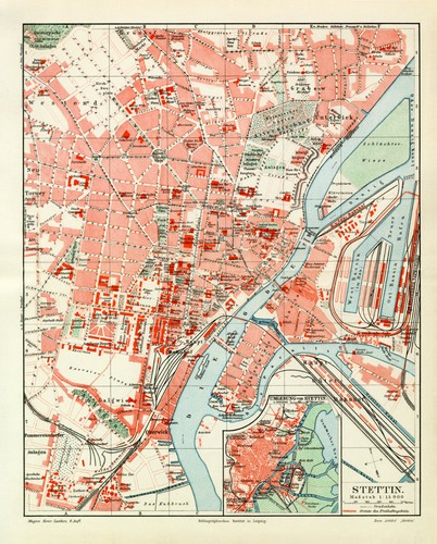 Stettin historischer stadtplan - historischer,