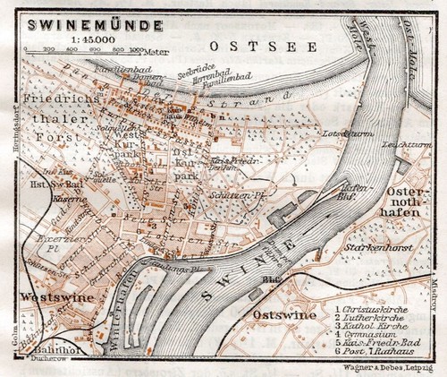 Swinemünde stadtplan von - swinemünde,