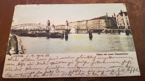 Stettin hafen mit - ak,