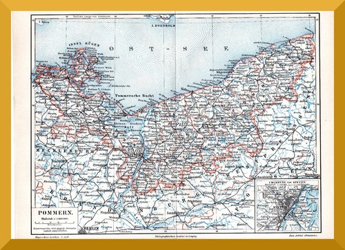 Pommern historische karte von - pommern,